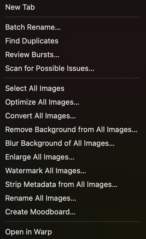 Batch image operations